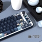 Moonlight Lotus Pond 104+34 / 54 Cherry Profile Keycap Set Cherry MX PBT Dye-subbed for Mechanical Gaming Keyboard